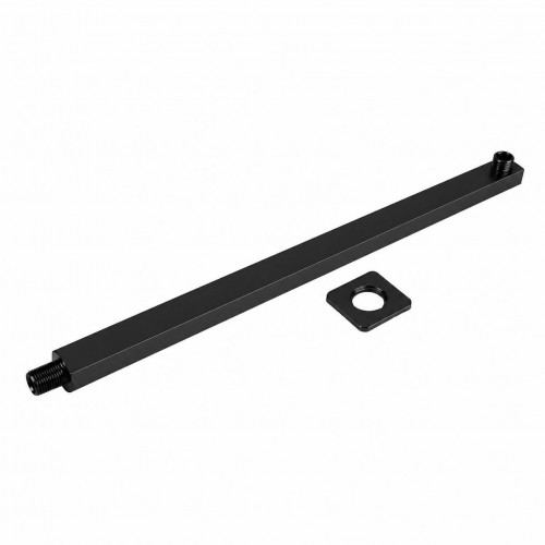 Ducha Grande 40cm Acero Anticalcarea Negro Matte + Tubo