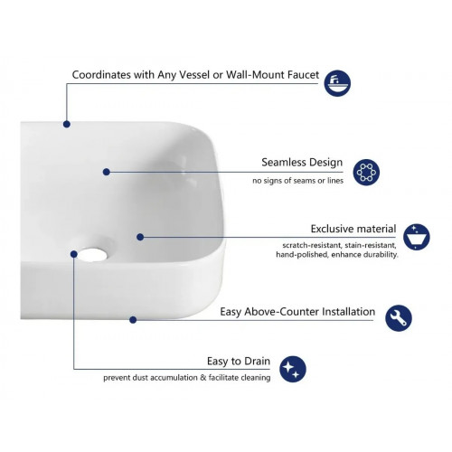 copy of Lavamanos Blanco Vessel Bordes Curvilineos 38x 38x 13,5cm