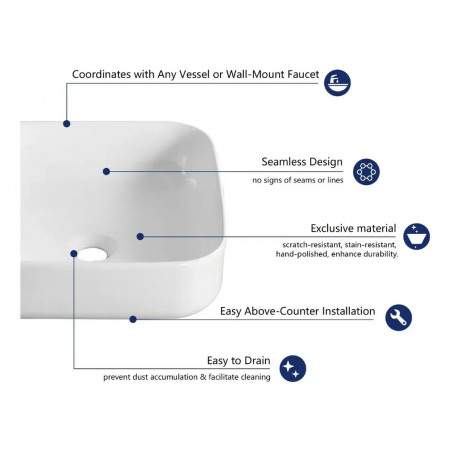 copy of Lavamanos Blanco Vessel Bordes Curvilineos 38x 38x 13,5cm
