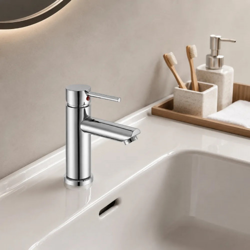 Kit Griferia Lavamanos Monocontrol Metálica + Desagüe Push