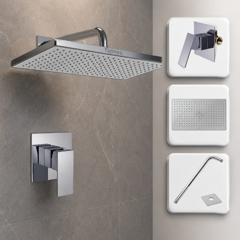 Kit Ducha Antihongo ABS Rectangular - Mezclador Perfección