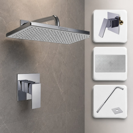 Kit Ducha Antihongo ABS Rectangular - Mezclador Perfección