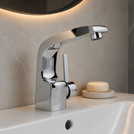 Grifería lavamanos monocontrol Brass macizo Mediterráneo