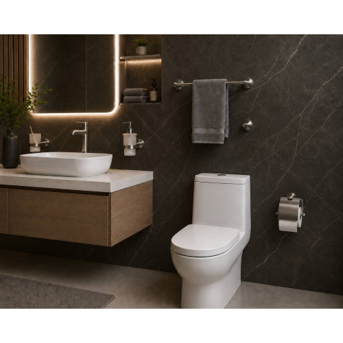 Accesorios acero puro para baño metálico X 6 piezas manta