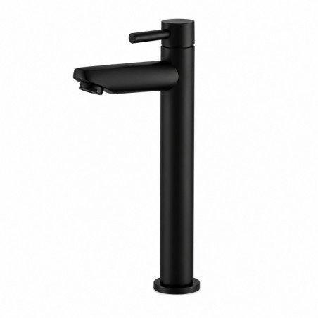 Kit Griferia Color Negro Agua Fría -lavamanos Canoa-desagüe
