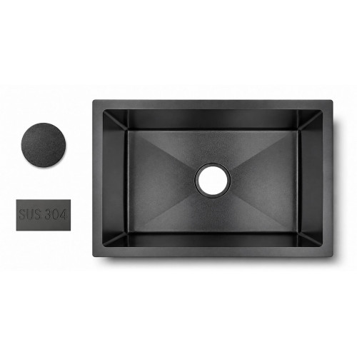 Lavaplatos Anti-Vibratorio 60cm X 40cm Acero Negro Grafito
