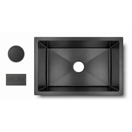 Lavaplatos Anti-Vibratorio 60cm X 40cm Acero Negro Grafito