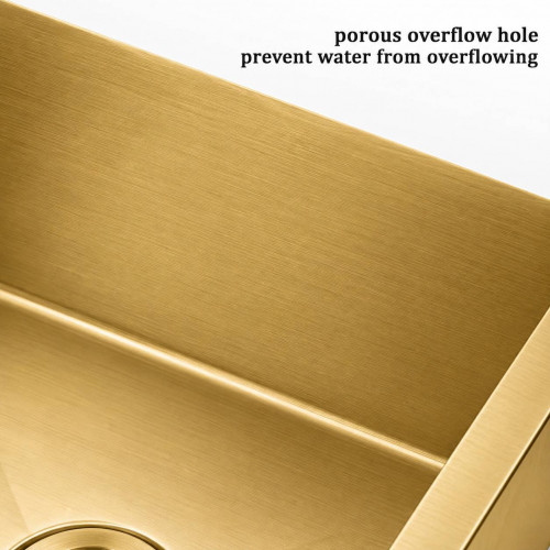 Lavaplatos Doble Poceta Dorado Anti Ruido 78cm X 41cm X 21 Cm Acero