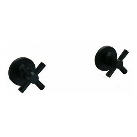 Griferia Mezclador Ducha Doble Manija Premium Negro Suprema