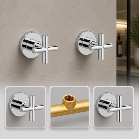 Mezclador en bronce Doble Manija Lujo Premium