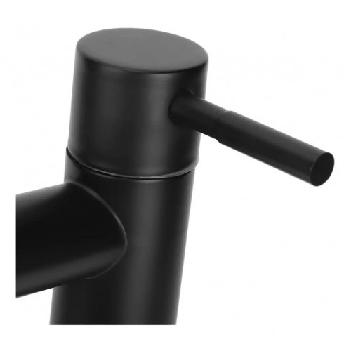 Griferia Acero Negro para Lavamanos Agua Fría Poste Alto