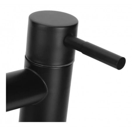 Griferia Acero Negro para Lavamanos Agua Fría Poste Alto