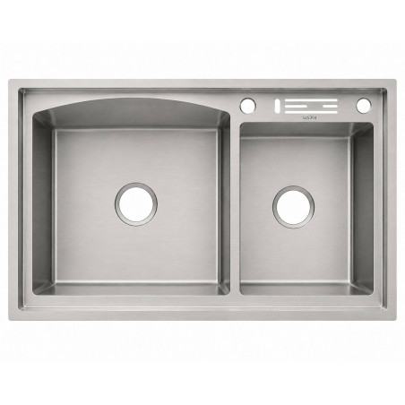 Lavaplatos satinado Nanotextura doble poceta antirruido Silent Smart