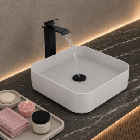 Kit Lavamanos Blanco Perfección +mezclador Cascada + Desagüe