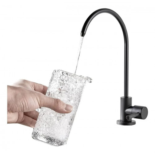Grifería Tames Negra Acero 304 Para Conectar Filtro De Agua