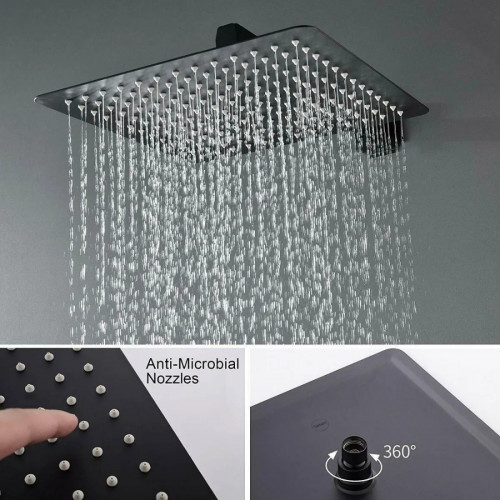 Regadera Para Ducha Color Negro Con Acabado Mate (sin Tubo)