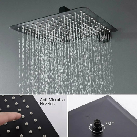 Regadera Para Ducha Color Negro Con Acabado Mate (sin Tubo)