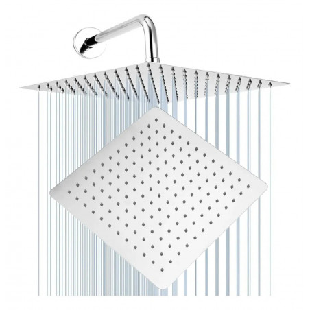 Regadera Ducha Metálica 25cm  Extra Plana(sin Tubo)