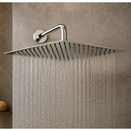 Regadera Ducha Metálica 25cm  Extra Plana(sin Tubo)