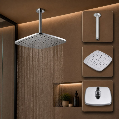 Ducha Tames Antihongos Panel Lluvia Soft Tubo A Techo