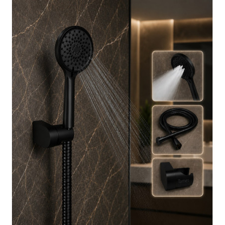 Teleducha Negra Multifunción Soft Tames -manguera -soporte
