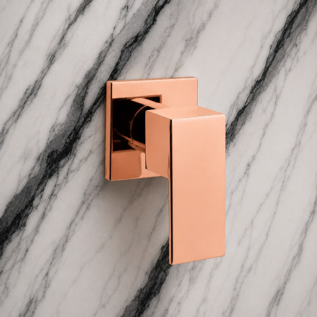 Registro De Ducha Agua Fria Cuadrado Mini Oro Rosa Tames
