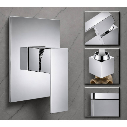 Mezclador Monocontrol Cuadrado Para Ducha - Bronce Cromado