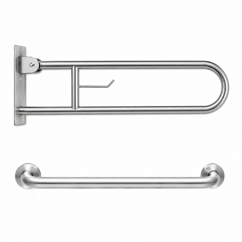 Kit Barra De Seguridad Abatible Mas Barra De 50cm Acero 304