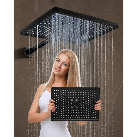 Regadera Ducha Negra Chorro Lluvia Abierta