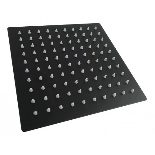 Regadera Para Ducha Color Negro 20 cm Acabado Mate - Con Tubo