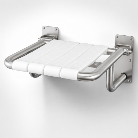 Asiento Plegable En Acero Con Sistema Abatible Para Baño