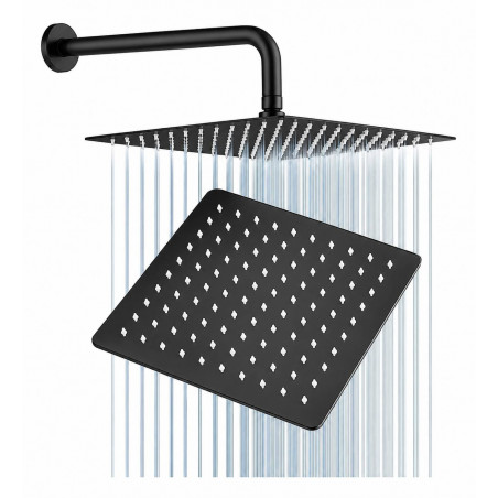 Regadera para Ducha color Negro con Acabado Mate - con Tubo