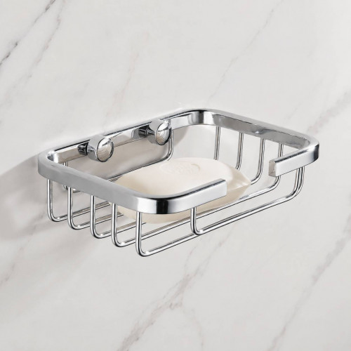 Jabonera Para Baño Estilo Rejilla Cromo De Lujo