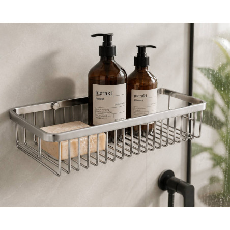 Repisa Para Jabón Y Shampoo Baño Estilo Rejilla Cromo Lujo