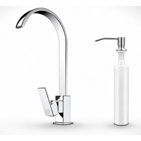 Griferia Lavaplatos Mezclador Cascada Dispensador Jabón 500m