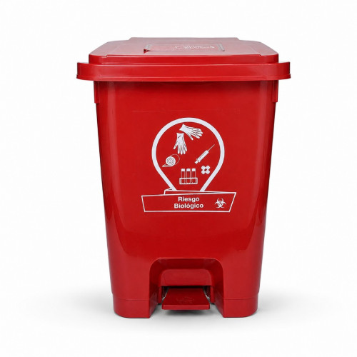 Caneca de 45 lt de pedal para productos riesgo biológico