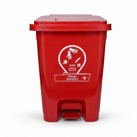 Caneca de 45 lt de pedal para productos riesgo biológico