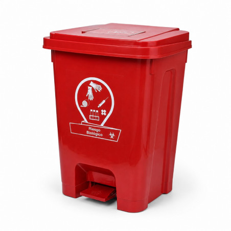 Caneca de 45 lt de pedal para productos riesgo biológico