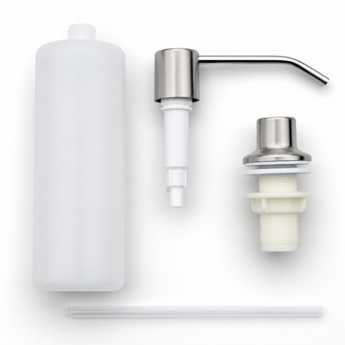 Kit Griferia Lavaplatos Extraible Acero -dispensador Jabón