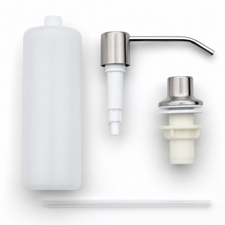 Kit Griferia Lavaplatos Extraible Acero -dispensador Jabón