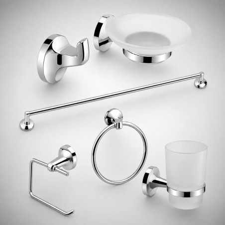 Accesorios Para Baño Metálico X 6 Piezas Eclipse Paris
