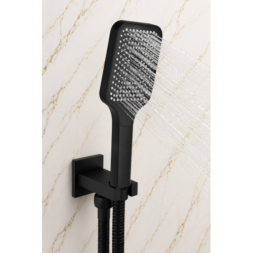 Kit Mezclador Ducha Desviador Negro-Teleducha-ducha 40cm