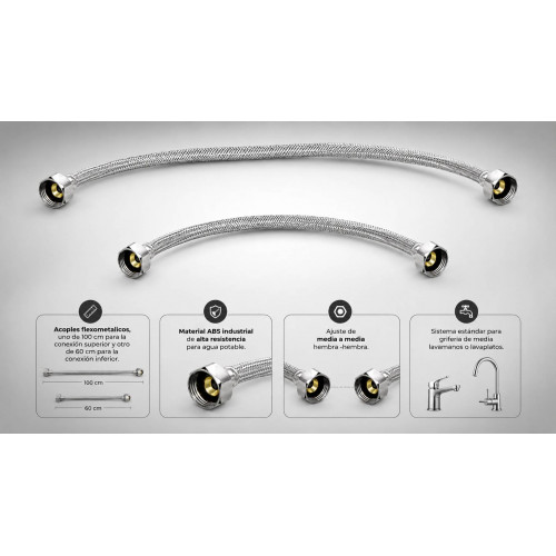 Acoples Metalicos Para Valvula De Pedal 100 Cm Y 60 Cm