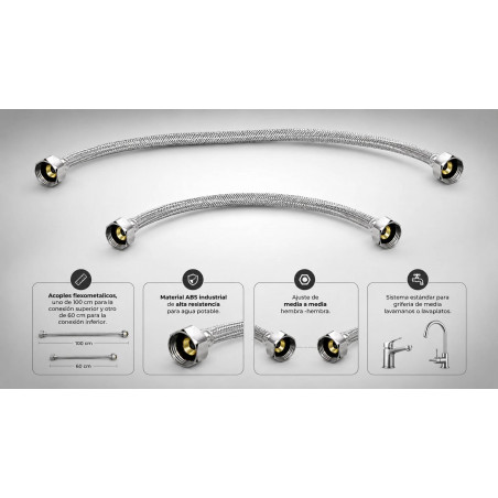 Acoples Metalicos Para Valvula De Pedal 100 Cm Y 60 Cm