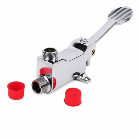 Válvula O Llave Pedal Metálica Con Acoples Flexometalicos