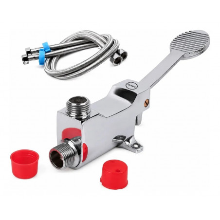 Válvula O Llave Pedal Metálica Con Acoples Flexometalicos
