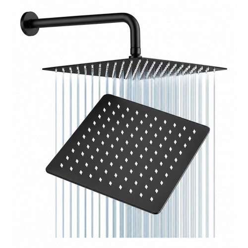 Regadera Para Ducha Color Negro Con Acabado Mate (sin Tubo)