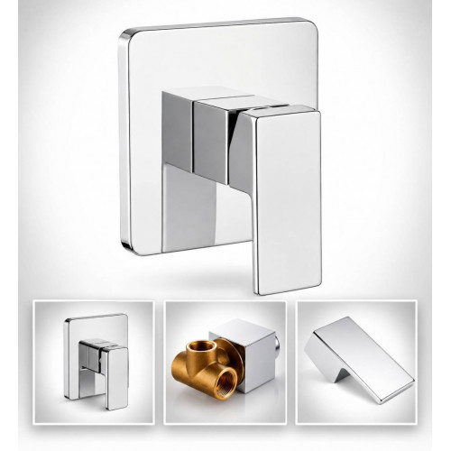 copy of Mezclador Monocontrol Cuadrado Ducha - Bronce Cromado