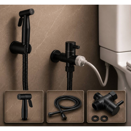 Bidet Sanitario Standar 1/2 Negro Desviador Tames Soltanto