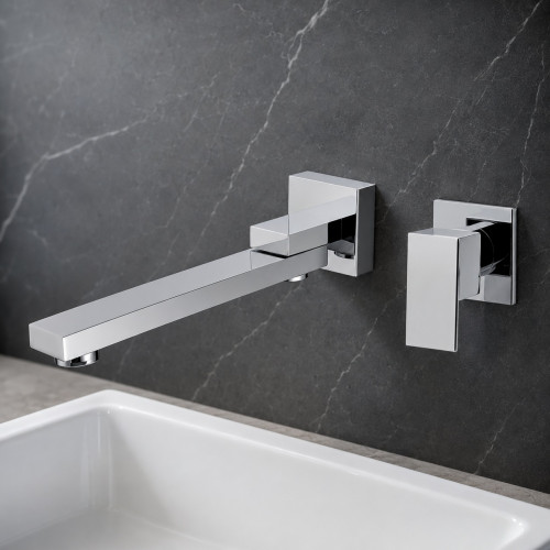 Grifería Pared Lavamanos Abatible Tames + Registro Agua Fría